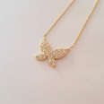 fashion 14k gold butterfly necklace microencrusted diamond copper necklacepicture12